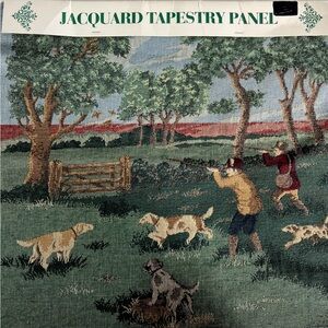Jacquard Tapestry Hunting Scene English Traditional Panel